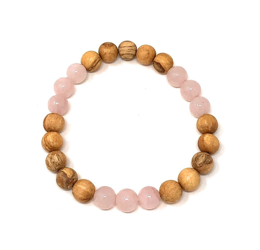 Palo Santo Bracelet: Rose Quartz 333