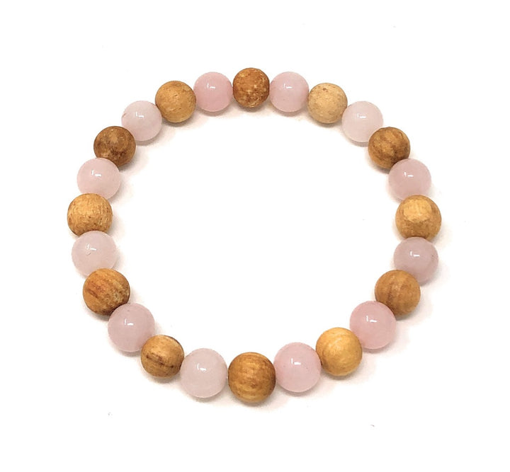 Palo Santo Bracelet: Rose Quartz Infinity